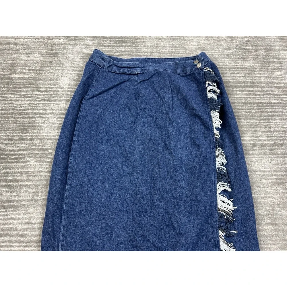 Vintage City Girl Sport Skirt Womens 14 Blue Denim Dark Wash Long USA‎